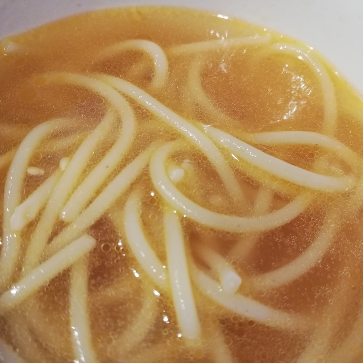 味どうらくの里を使って、中華スープスパ
